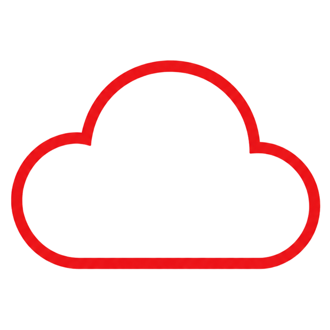 Cloud outline systems icon.
